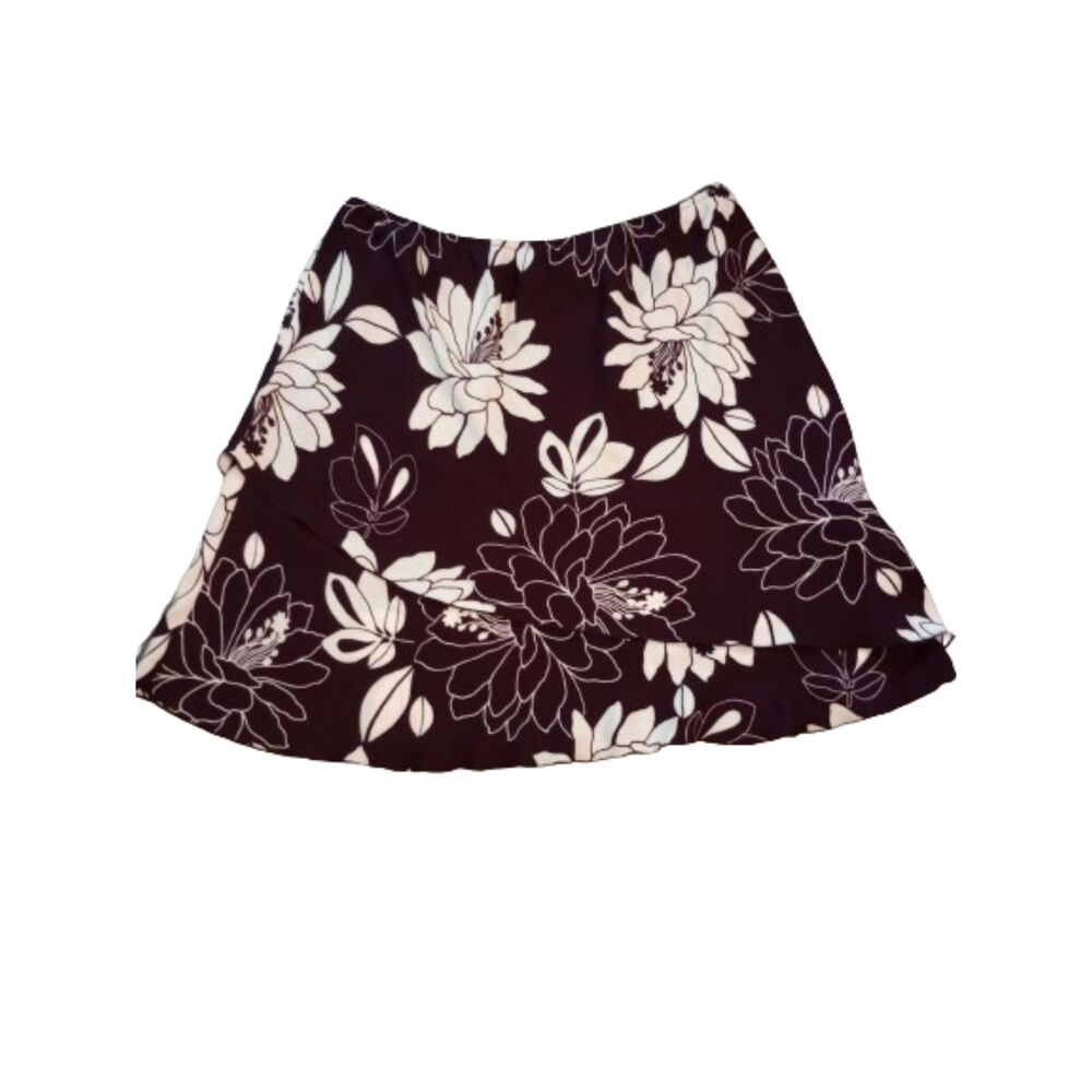 S.L. Fashions Woman, Women's Size 24W Brown and White Layered Mini Skirt